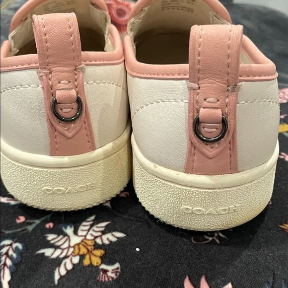 Coach Women's Slip-On Sneakers in Cream and Pink - Picture 5 of 6